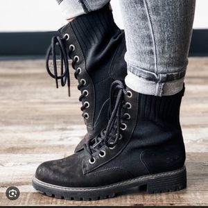 BlowFish Malibu Reilly Stretchy Lace Up Vegan Chunky Combat Utility Boots